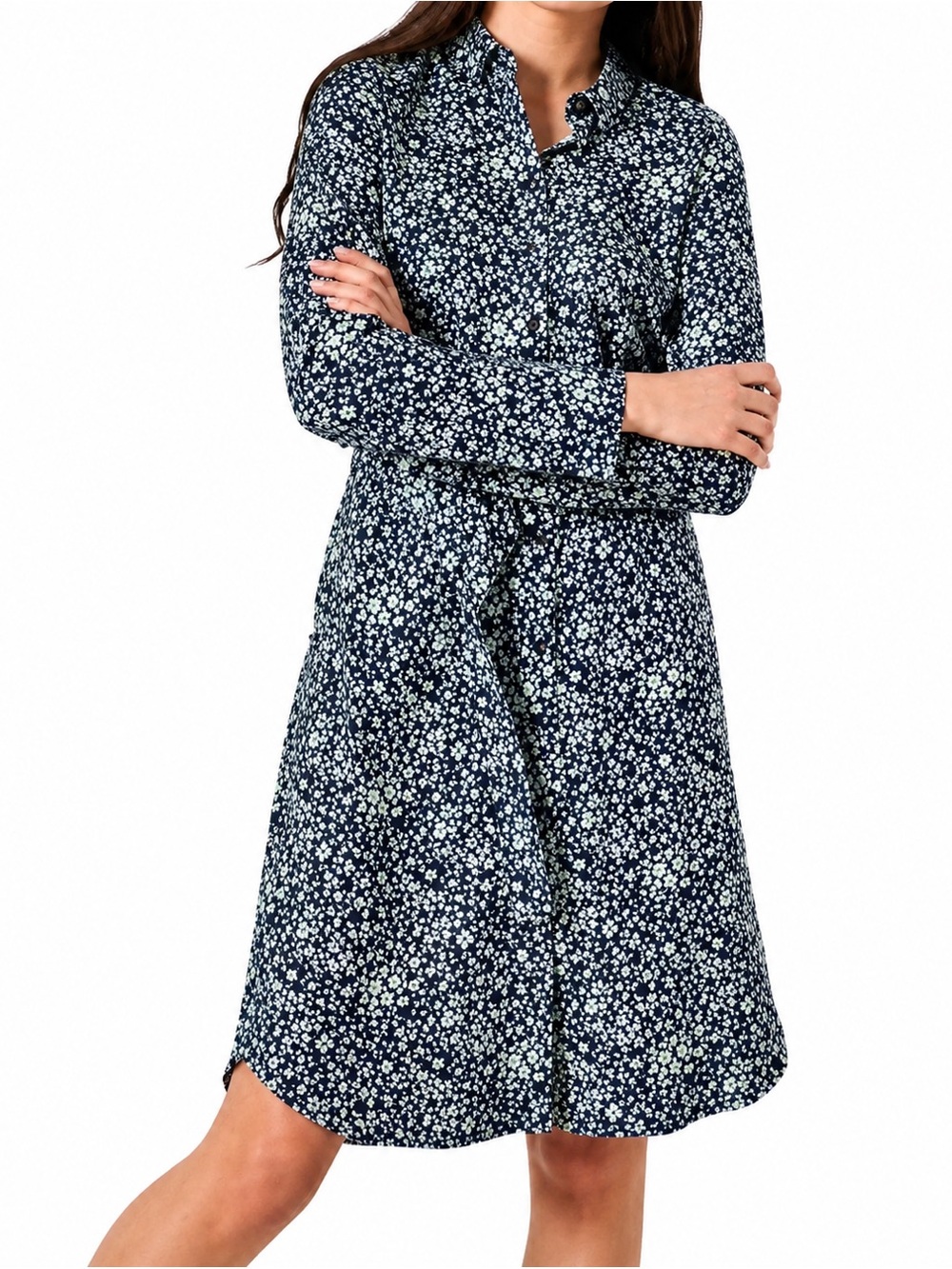 DESOTO - Floral Long-Sleeve Shirt Dress NWT